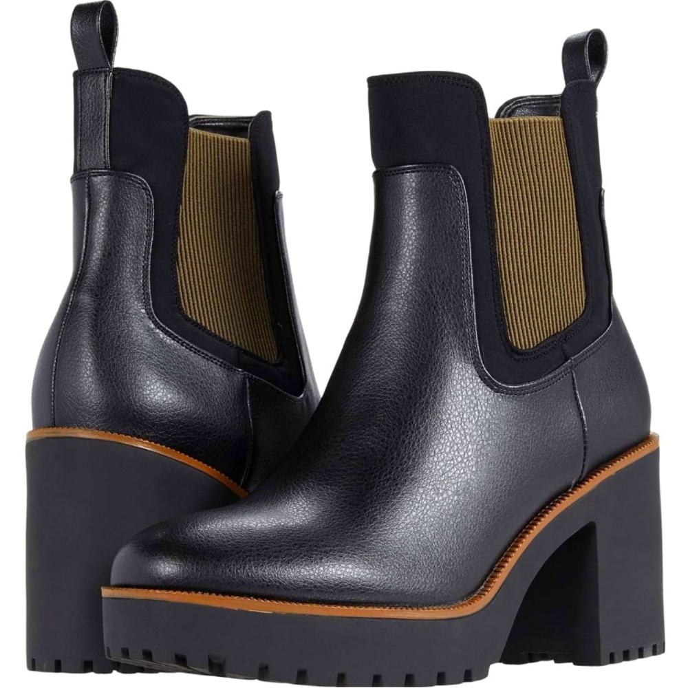 Chinese Laundry Booties - Black w/ brown detail size 11